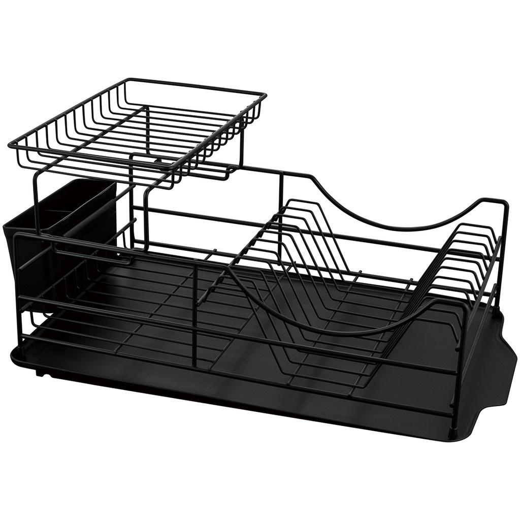Kệ chén dĩa 2 tầng bằng sắt Lock&Lock 2 Tier Dish Rack LDR206BLK - Hàng chính hãng, dễ lắp đặt - Hapos