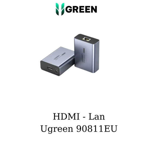 Hình ảnh Bộ kéo dài HDMI qua dây mạng Cat5/Cat6 50 mét Ugreen 90811EU ( Bộ 2 cái+Adapter ) - Hàng Chính Hãng