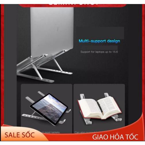 Giá Đỡ Lap- Macbook, Ipad Gấp Gọn Kệ kê máy tính, nhôm và nhựa ABS, Điều Chỉnh Được Độ Cao, thiết bị học trực tuyến