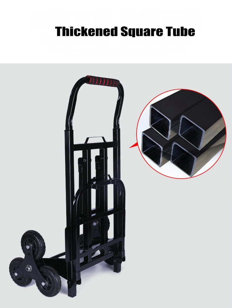 Xe kéo hàng hỗ trợ vận chuyển leo cầu thang 6 bánh gấp gọn tải 200kg Large Capacity Stair Climbing Cart