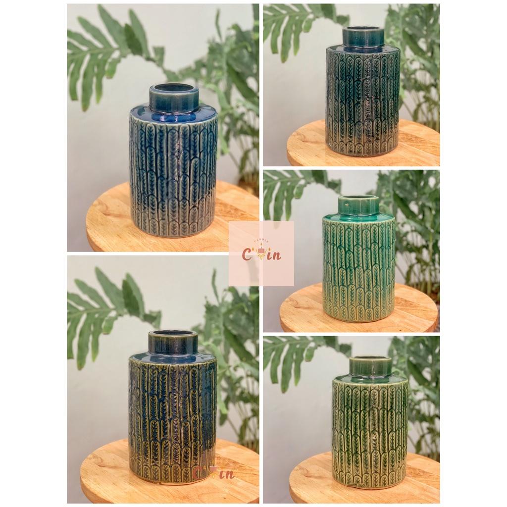 Bình hoa Miệng Nhỏ họa tiết mắt na, vân ô, lông chim các màu - Bình hoa gốm, Lọ hoa Decor Trang Trí - Gốm Xuất Khẩu