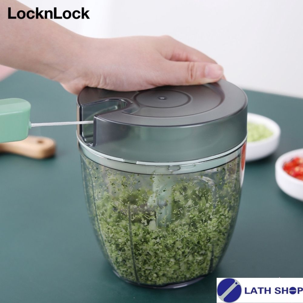 Dụng Cụ Băm Nhỏ Thực Phẩm, Xay Cắt Rau Củ, Nghiền Thịt Bằng Tay LocknLock CKS-314GRN (900ml) - Màu Xanh