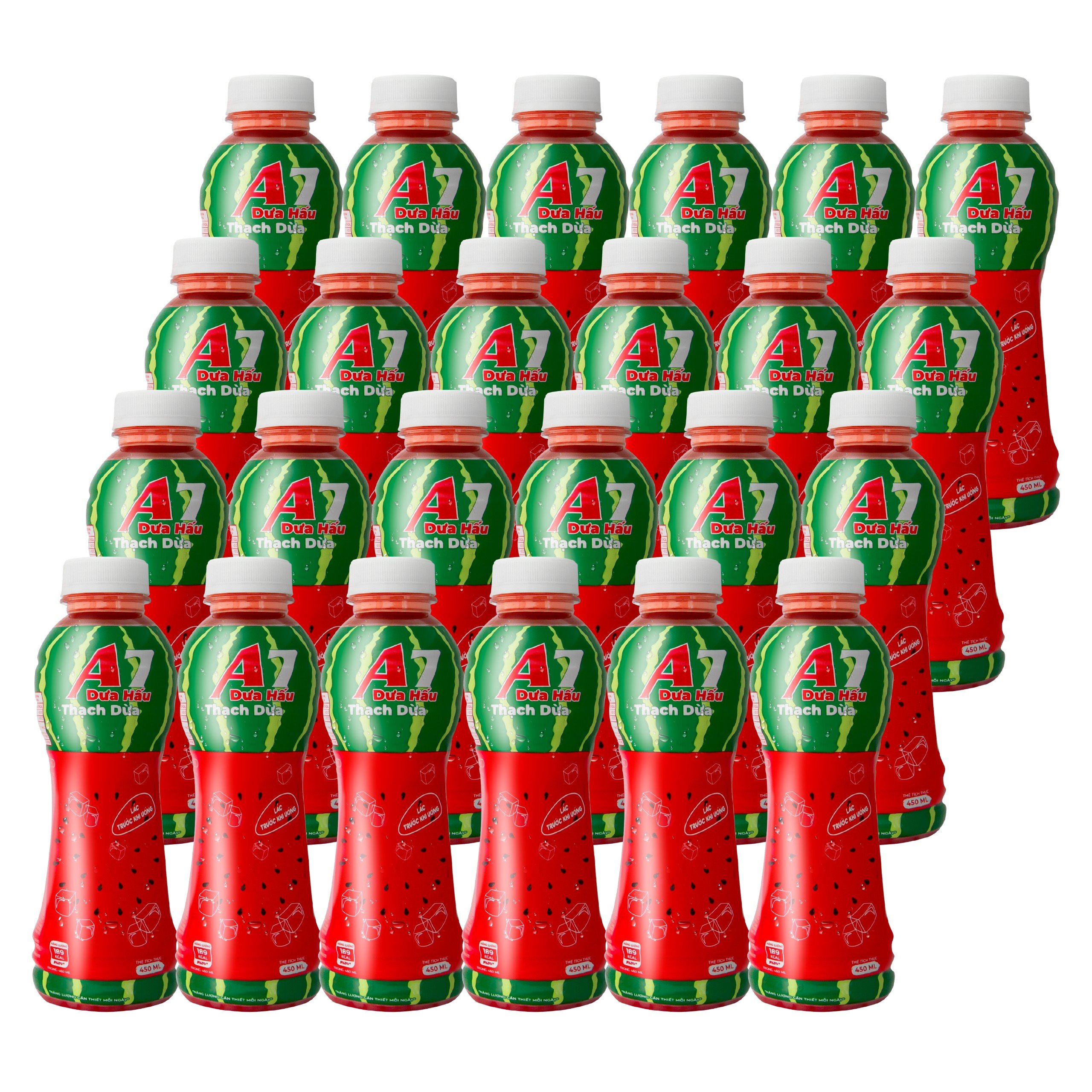 Nước Dưa Hấu Thạch Dừa A7 Chai 450ml - Thùng 24 Chai