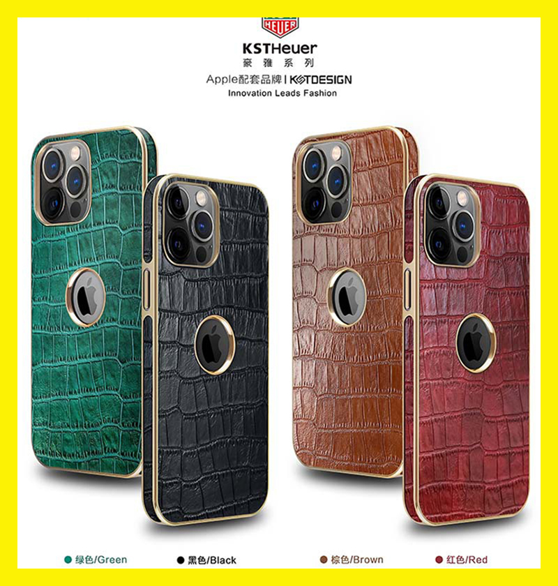 Ốp lưng da vân cá sấu iPhone 13 Pro hiệu KST DESIGN cao cấp, chống sốc- Hàng Chính Hãng
