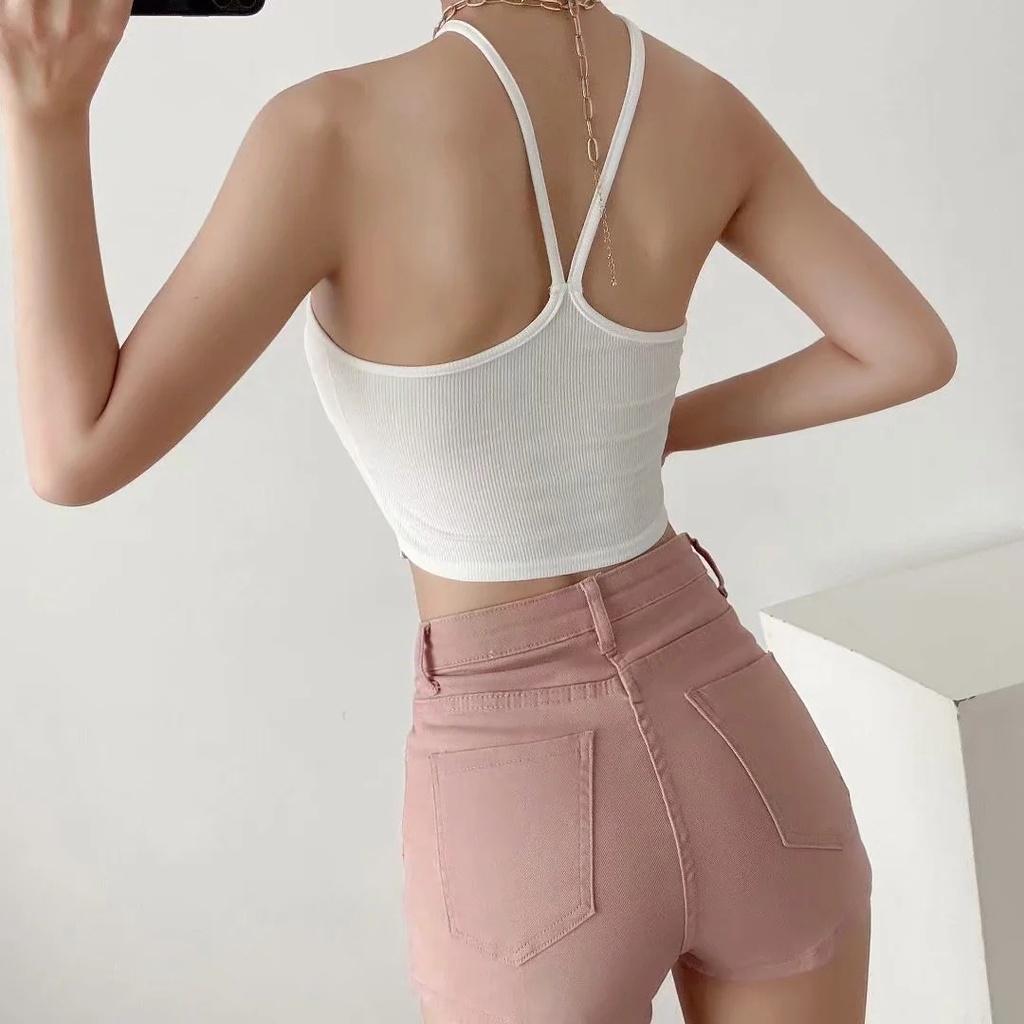 Áo Bra Yếm Thun Tăm Dây Buộc Cổ Siêu Hot Điệu Đà Superbag 332