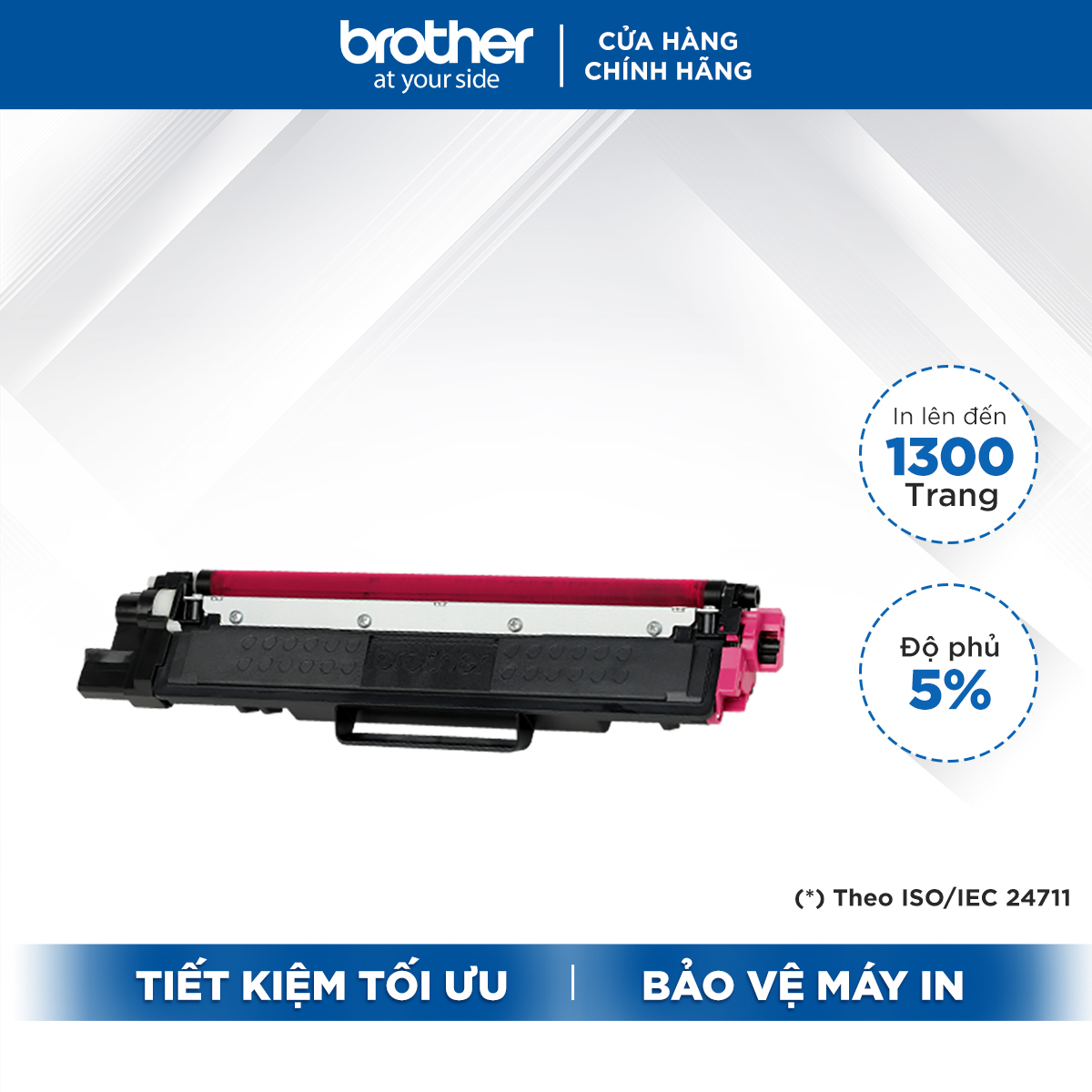 Mực in laser màu Brother TN-263M (hồng) cho máy in HL-L3230CDN/ DCP-L3551CDW/ MFC-L3750CDW - Hàng chính hãng