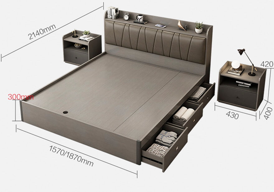 Giường ngủ đẹp hiện đại thiết kế đa năng