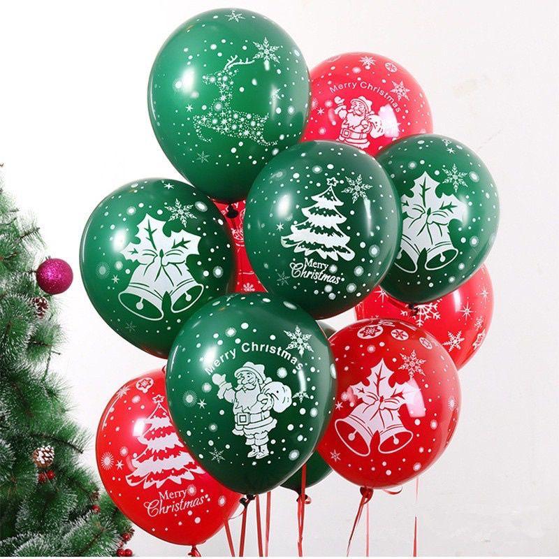 Bóng bay hình noel sét 100 quả xanh và đỏ