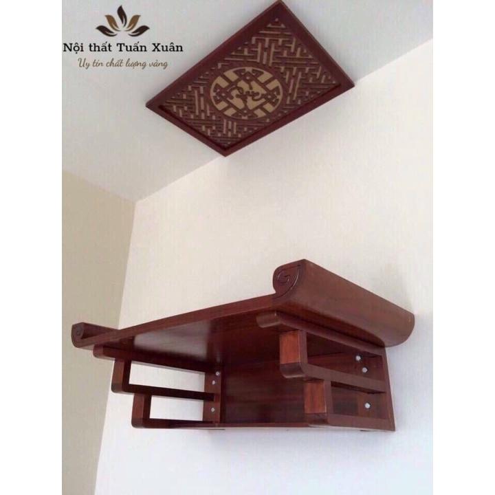 Bàn thờ treo tường gia tiên rẻ bền đẹp kích thước lỗ ban chuẩn phong thủy