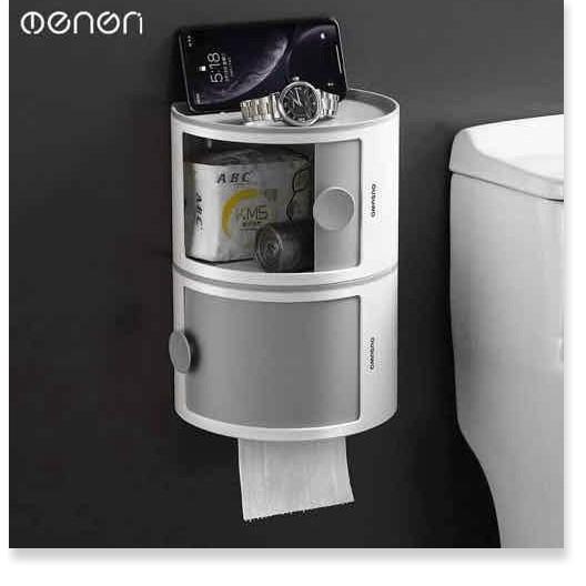 BỘ 2 HỘP ĐỰNG ĐỒ 2 TẦNG TREO TƯỜNG NHÀ VỆ SINH OUSUWO