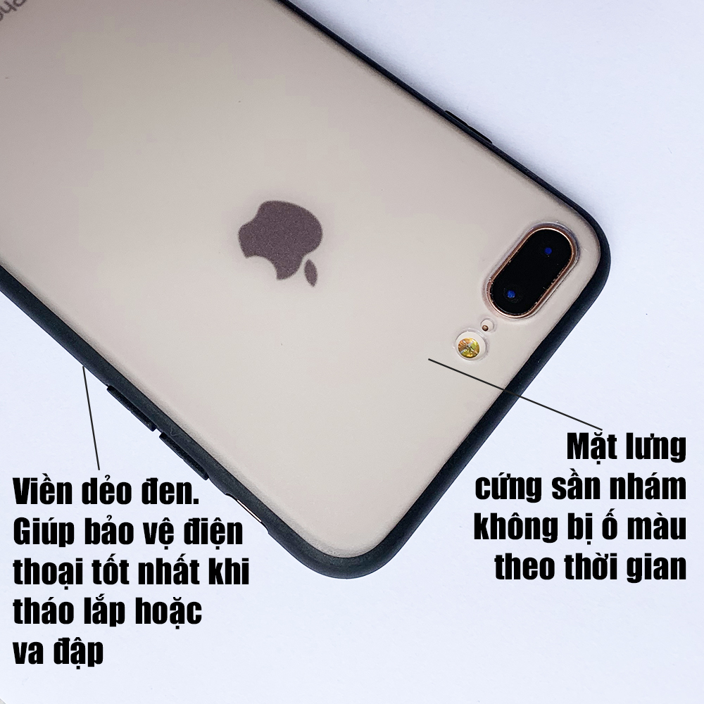 Ốp lưng viền dẻo đen sần cao cấp giành cho iPhone 7 Plus vs iPhone 8 Plus