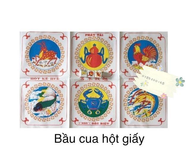 COMBO 3 BỘ BẦU CUA 3 LỌAI- bầu cua hột đá - múp và giấy