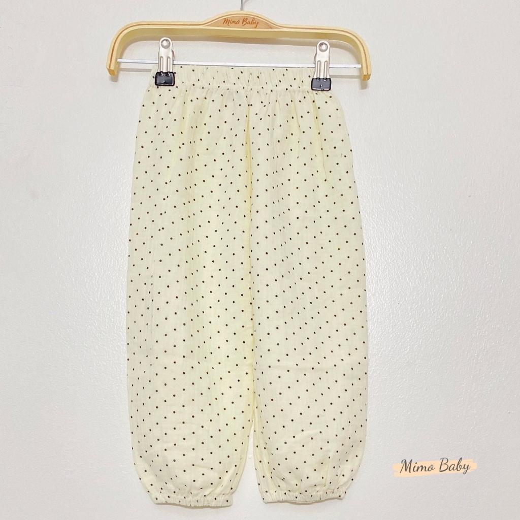 Quần boom chất liệu xô muslin mùa thu đông cho bé trai, bé gái QA41 Mimo Baby