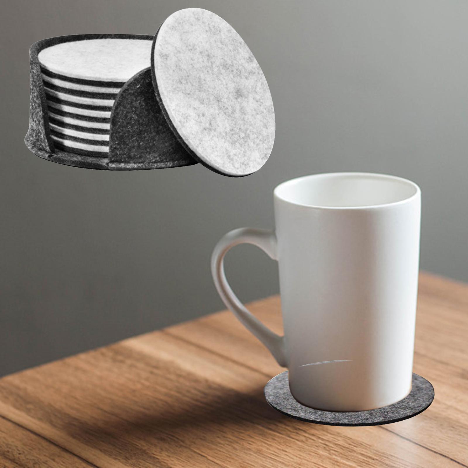 Felt Drink Coasters Set Table Coasters Anti Slip Placemat 10cm for Office