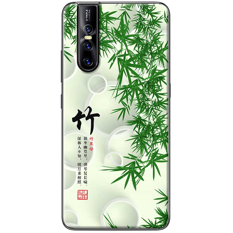 Ốp lưng dành cho Vivo V15 mẫu Lá tre thư pháp