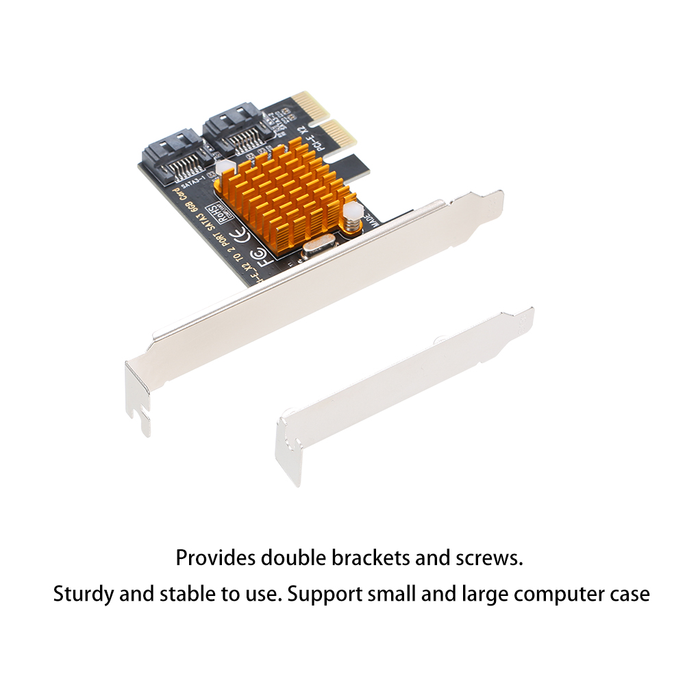 Bộ Điều Khiển SSD PCI-E X2 Sang 2 Cổng SATA3 6GbPS Cho Vỏ Máy Tính Lớn Và Nhỏ