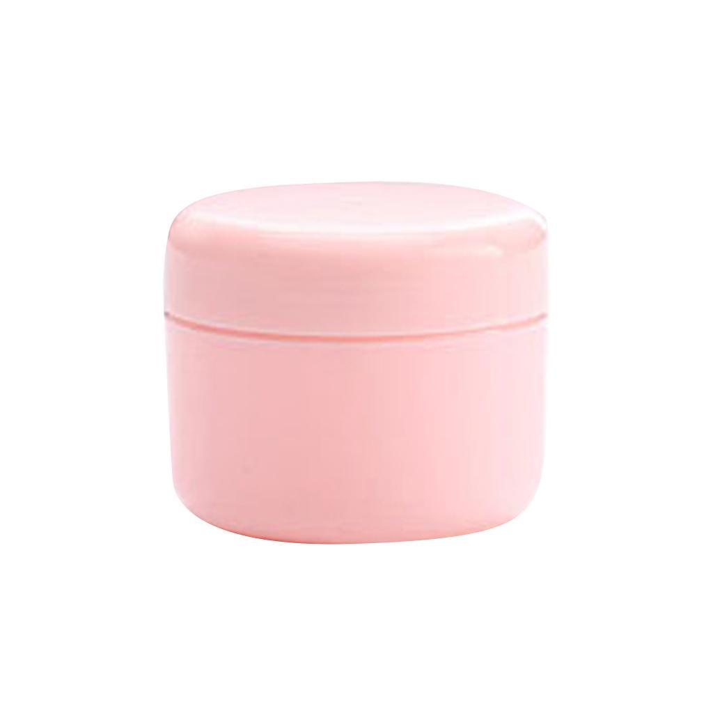 2X Refillable Plastic Empty Face Cream Cosmetic Container with Lid Pink-50g