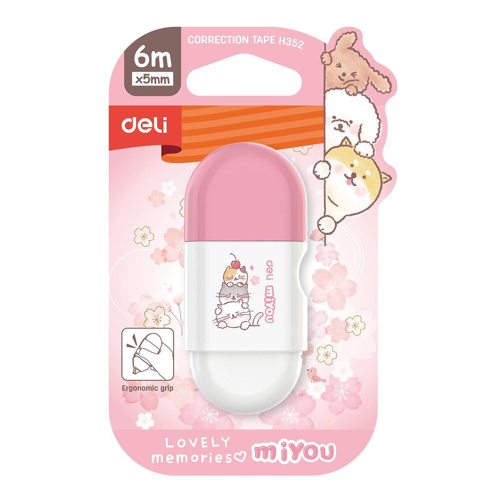 Băng xóa kéo băng xóa cute hình thú cưng ngộ nghĩnh Deli - Dài 6m / 8m - Phù hợp cho văn phòng, học sinh - EH352 / EH353