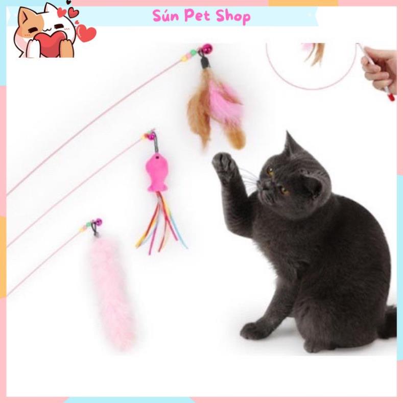 Đồ chơi cho mèo - Gậy cần câu cá cho mèo cưng