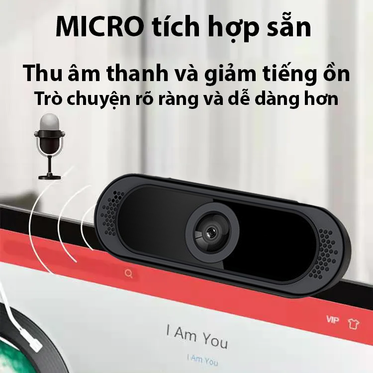 Webcam máy tính có mic ,độ phân giải full hd 1080p- D1504