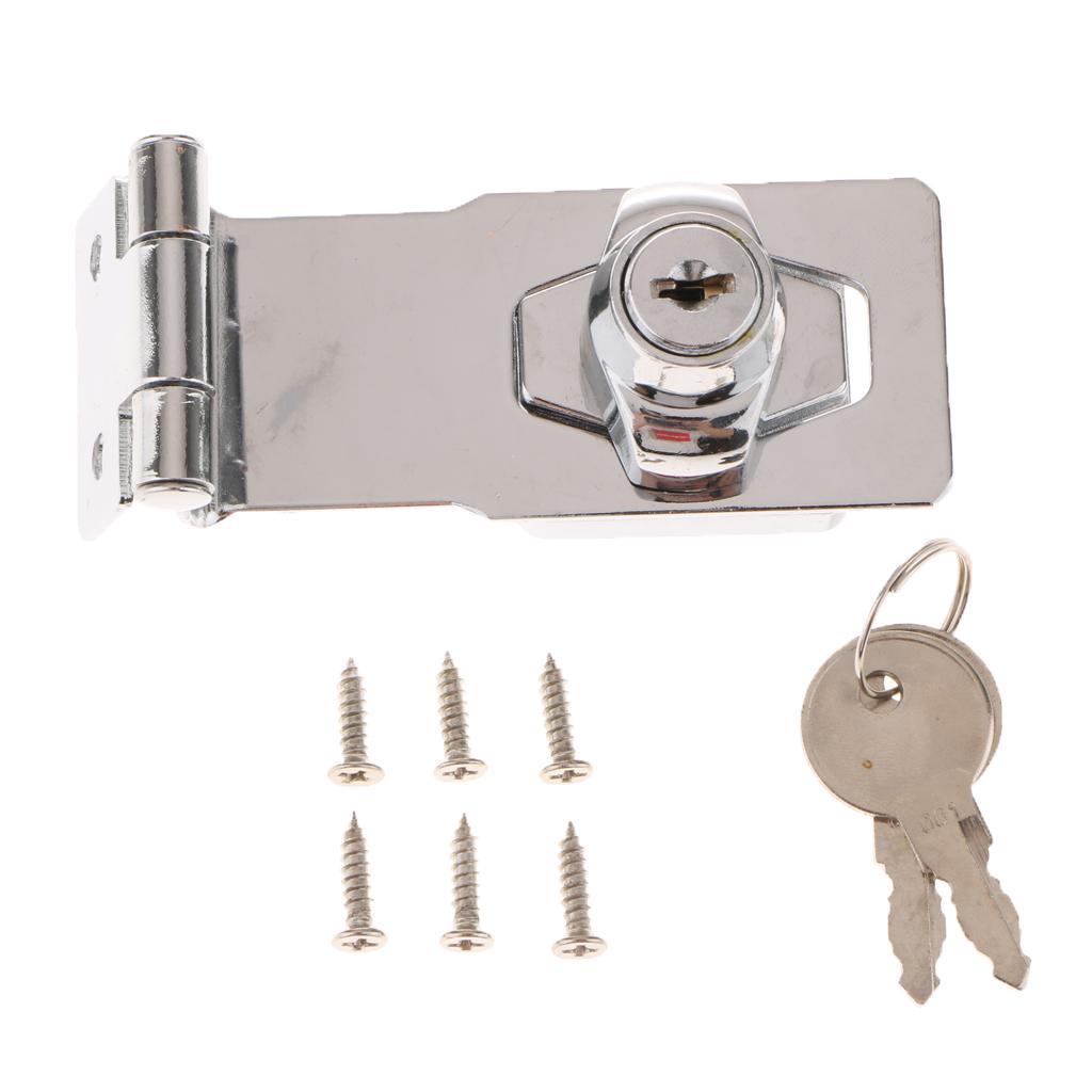 Zinc Alloy Keyed Door Lock Security Bolt Anti-theft Lock Buckle Locker