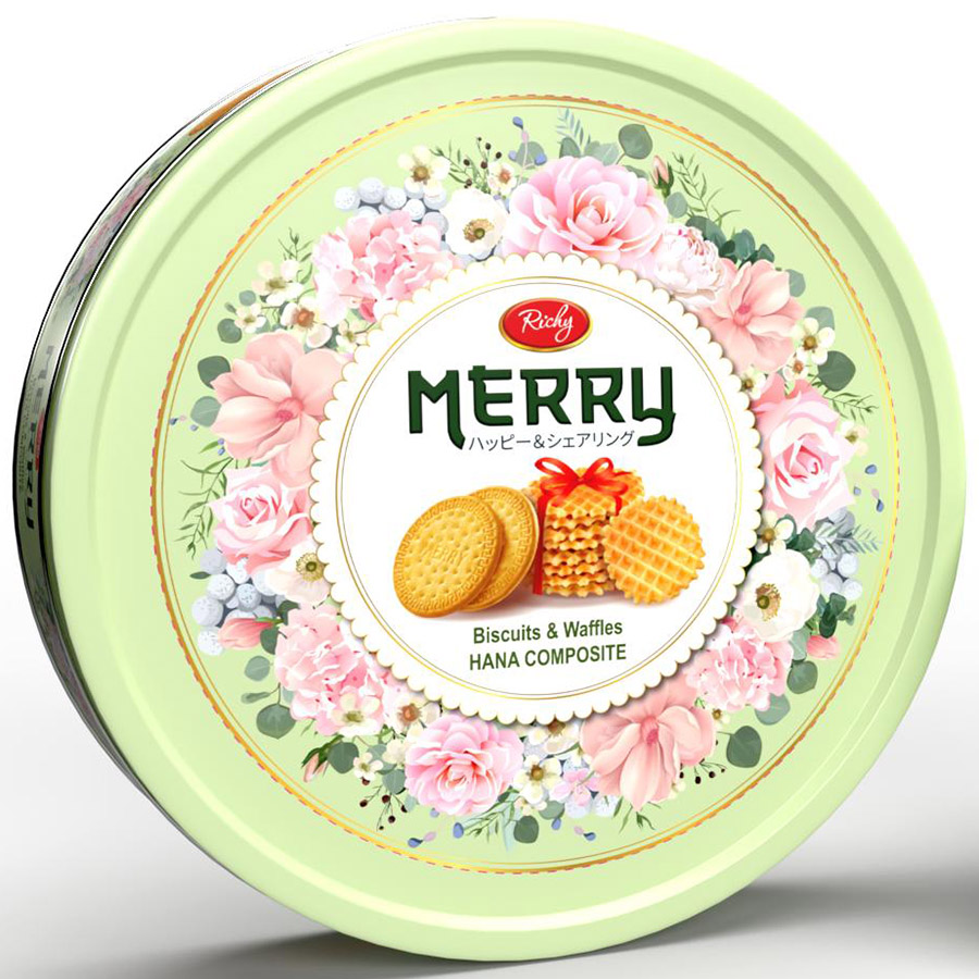 Bánh Richy Merry Hoa Thập Cẩm 333g (Xanh)