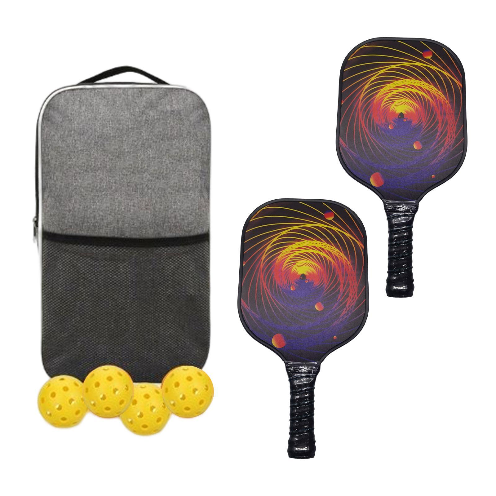 Pickleball Paddles Set of 2 Indoor Outdoor Pickleballs Balls with Storage Bag Pickleball Racquets for Beginner to Advanced Player