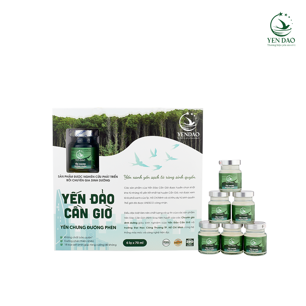 Yến Hũ Chưng Đường Phèn Yến Đảo Cần Giờ chăm sóc sức khoẻ cho mọi người hộp 4-6 hũ