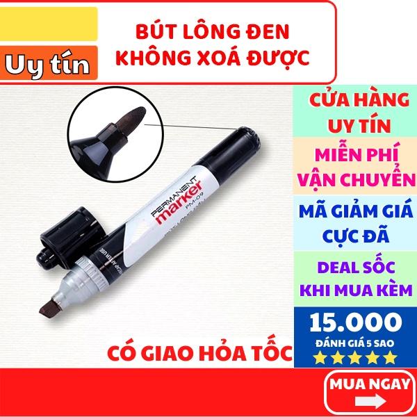 Bút lông dầu không xóa được màu đen viết bảng 2 đầu to nhỏ học sinh tiện lợi