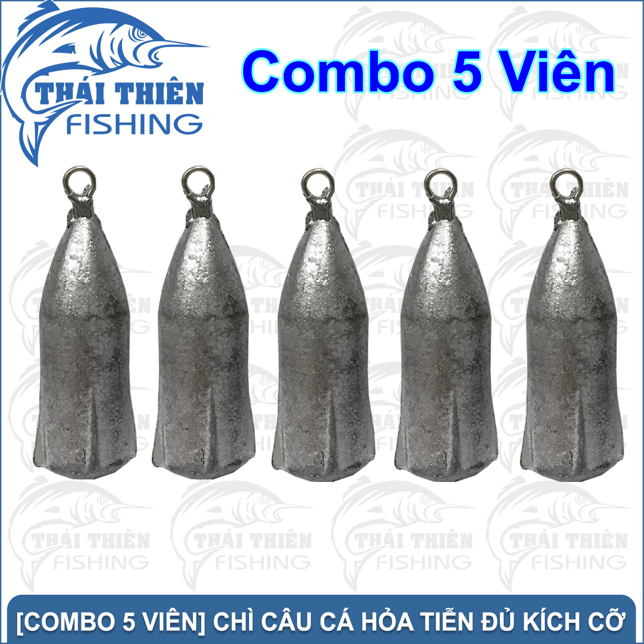 Combo 5 Viên Chì Câu Cá Hỏa Tiễn Có Móc 30g, 50g, 75g, 100g