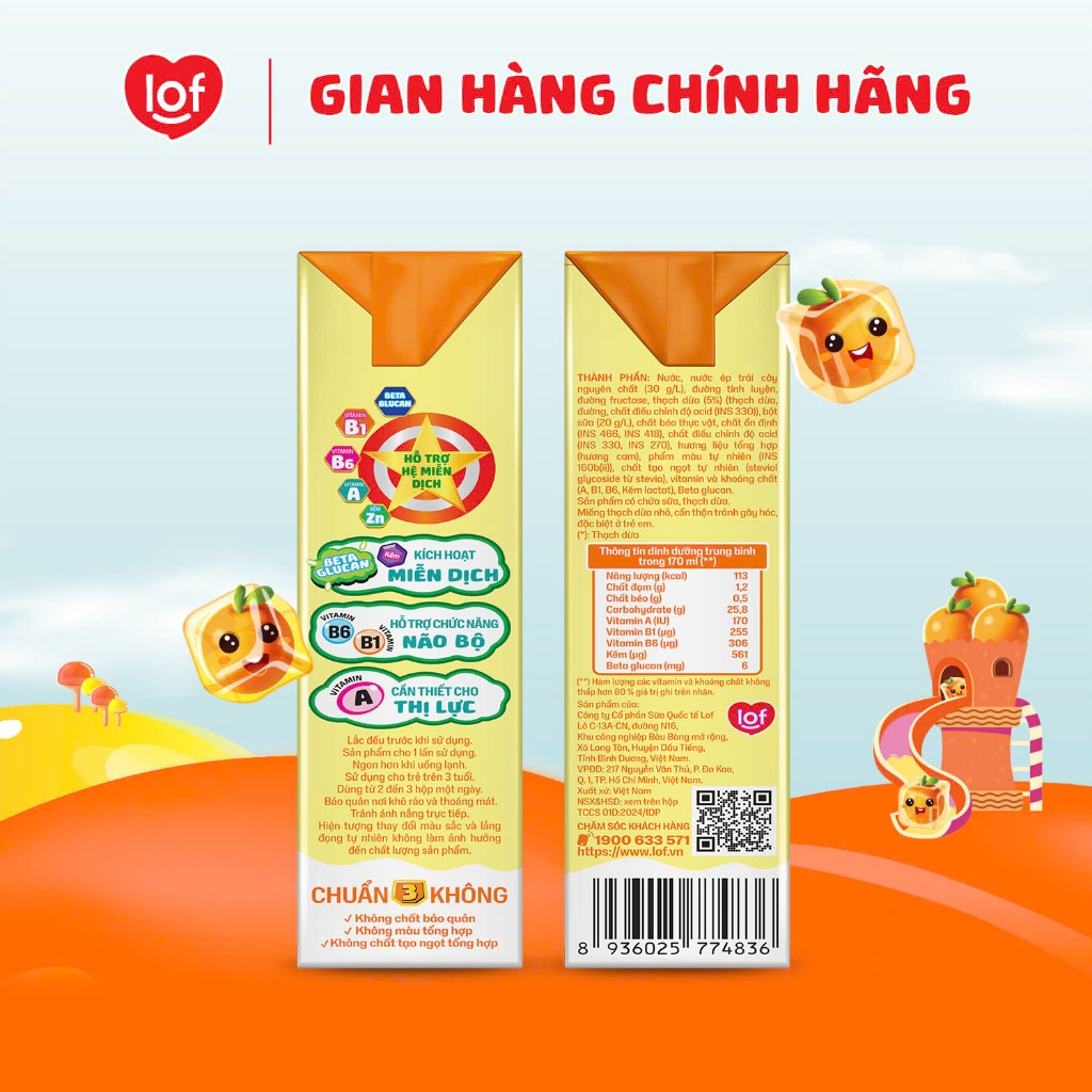 Thùng 48 hộp Sữa trái cây KUN hương cam có thạch 170ml