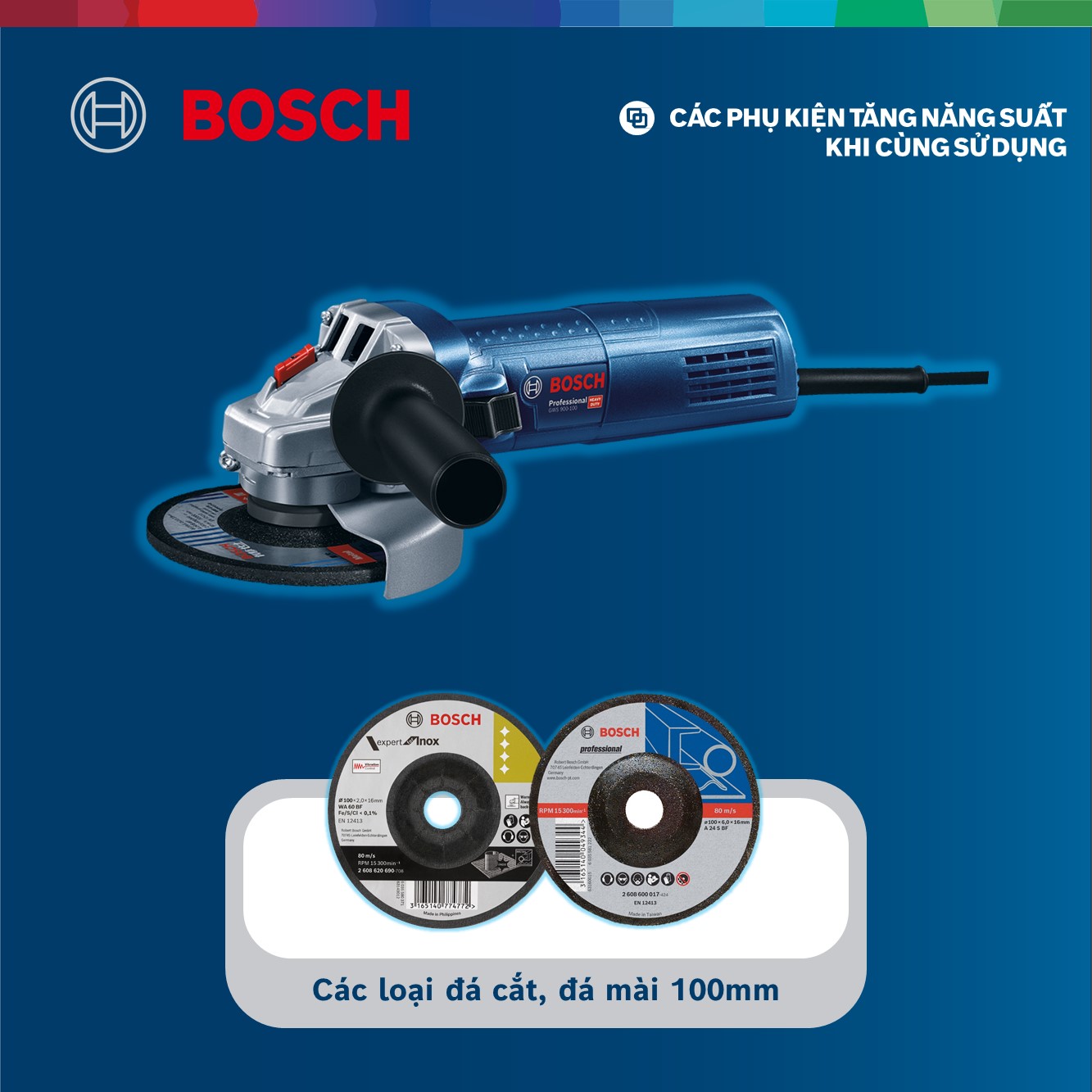 Máy mài góc Bosch GWS 900-100 (Hộp giấy) 900W