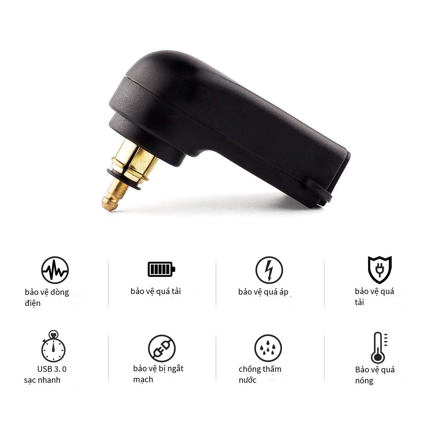 Bộ sạc màn hình kỹ thuật số xe máy giá rẻ nhất Tiêu chuẩn châu Âu sang bộ sạc usb 5V 4.8A với đồng hồ đo điện áp bộ sạc xe hơi bán hàng trực tiếp