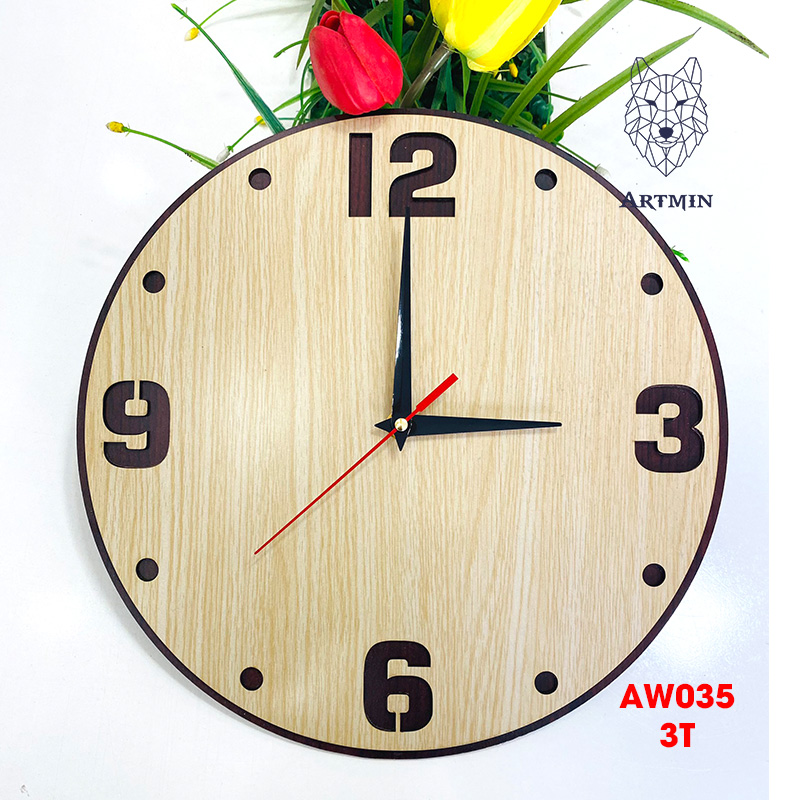 AW035 - Đồng Hồ Gỗ Decor Nhà Xinh Xắn – Đồng Hồ Treo Tường Trang Trí
