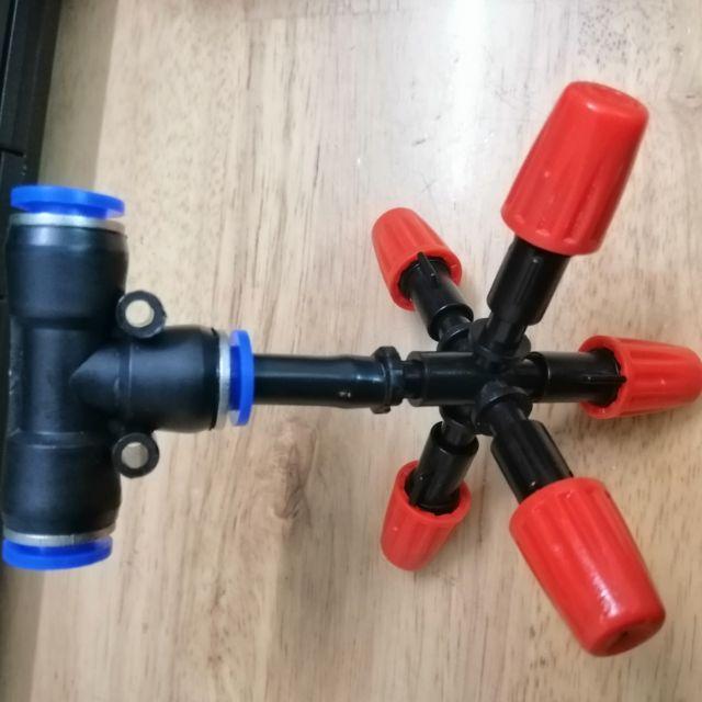 Béc phun sương 5 hướng lọai 1, T nối nhanh ống 8mm