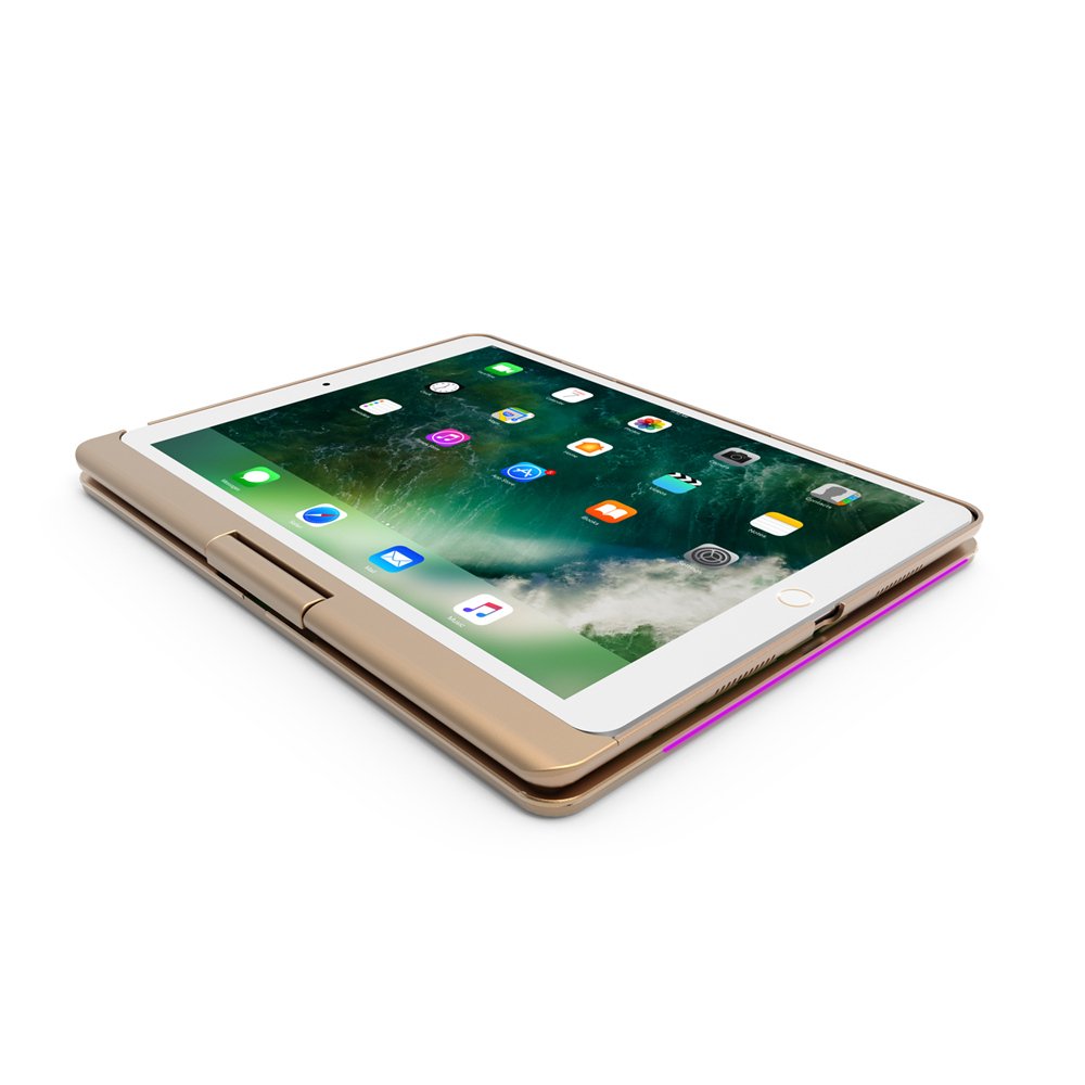 Bàn phím Bluetooth cao cấp F360 xoay 360 độ cho iPad Pro 10.5 inch/ Air 3 - Bàn phím led 7 màu