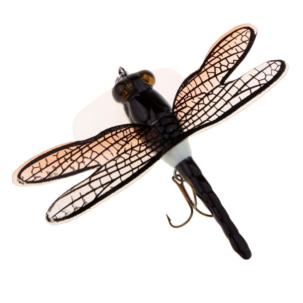 3x Dragonfly Flies Fishing Lures Topwater Bait 3D for Pike Zander Trout Bass