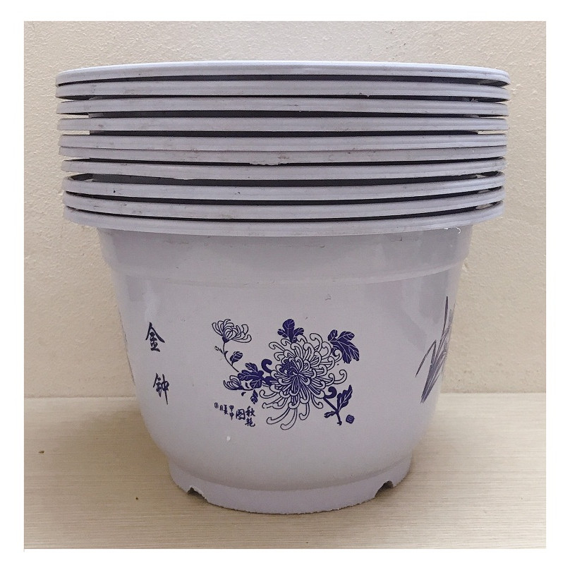 10 Chậu Nhựa Trồng Cây Hoa, Cây Cảnh A320x200 - Chậu nhựa giả Sứ hoa Xanh A330x200