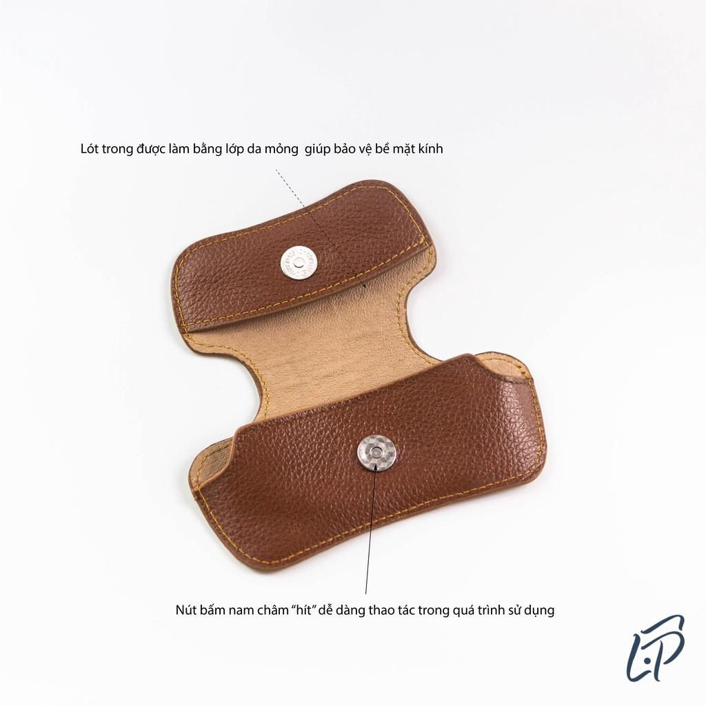 Bao da đựng kính da bò thật (nappa, mill), nhiều màu sắc lựa chọn - Leather case for glasses variety of colors