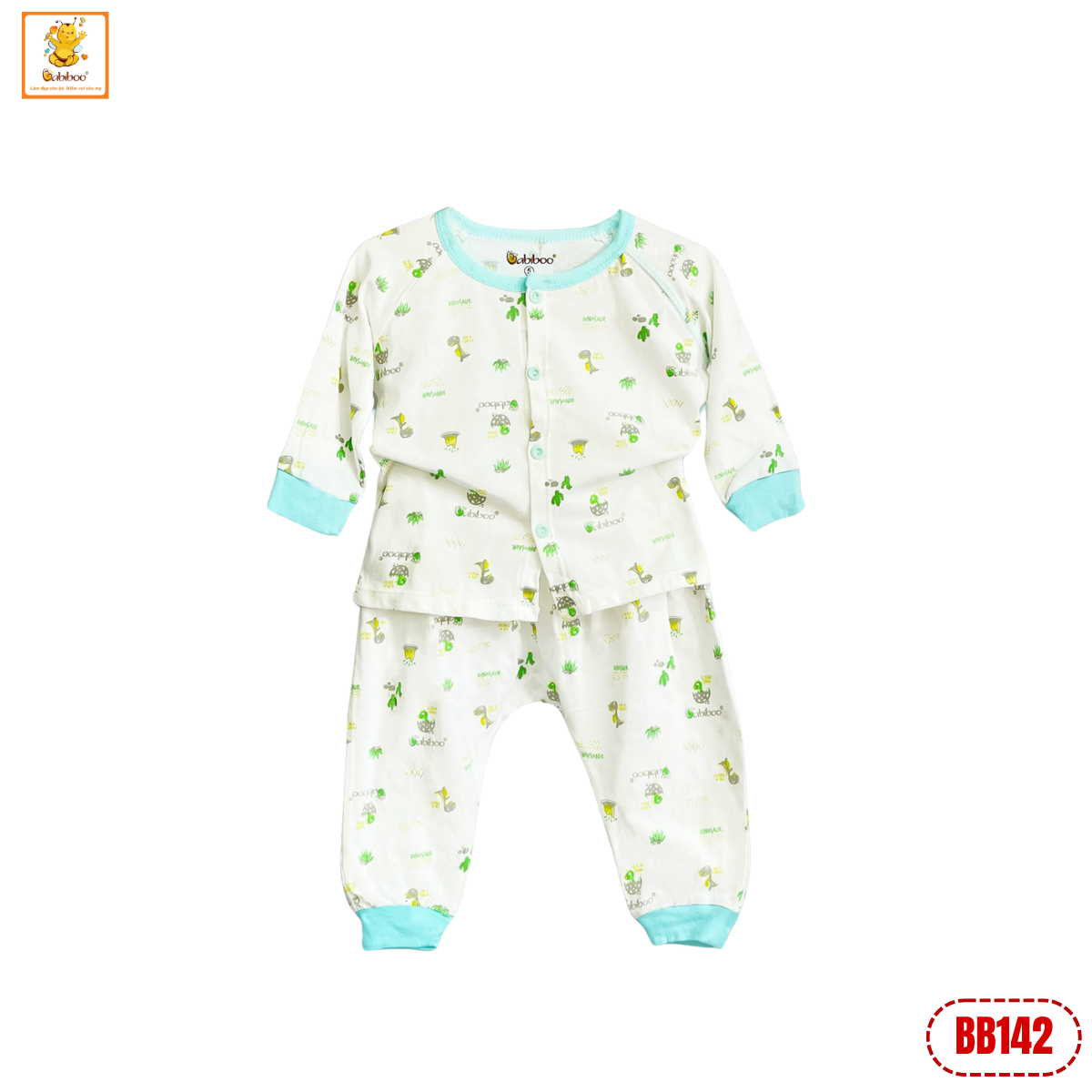 Đồ bộ cho bé sơ sinh BABIBOO đồ dài tay thu đông vải cotton siêu mềm - BB142