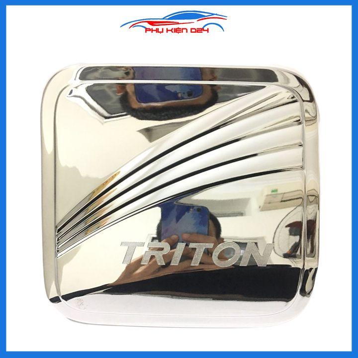Ốp nắp bình xăng Triton 2019-2020-2021-2022 mạ crom chống trầy trang trí ô tô