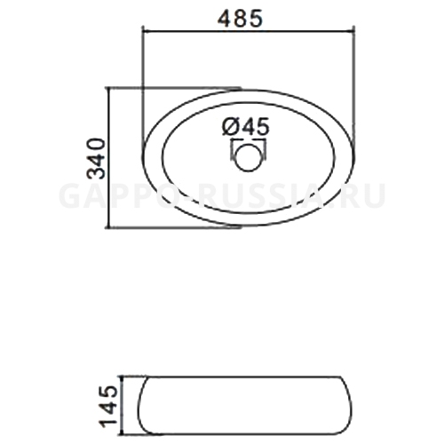 CHẬU LAVABO SỨ GAPPO GT305 - NHẬP KHẨU NGA CHÍNH HÃNG