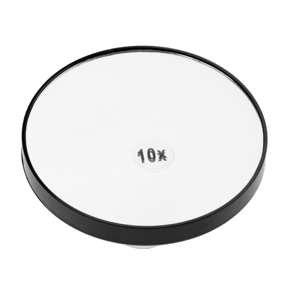 4xTravel Wall Suction Mirror 10x Magnifying for Makeup Cosmetic Bedroom Mirror Black