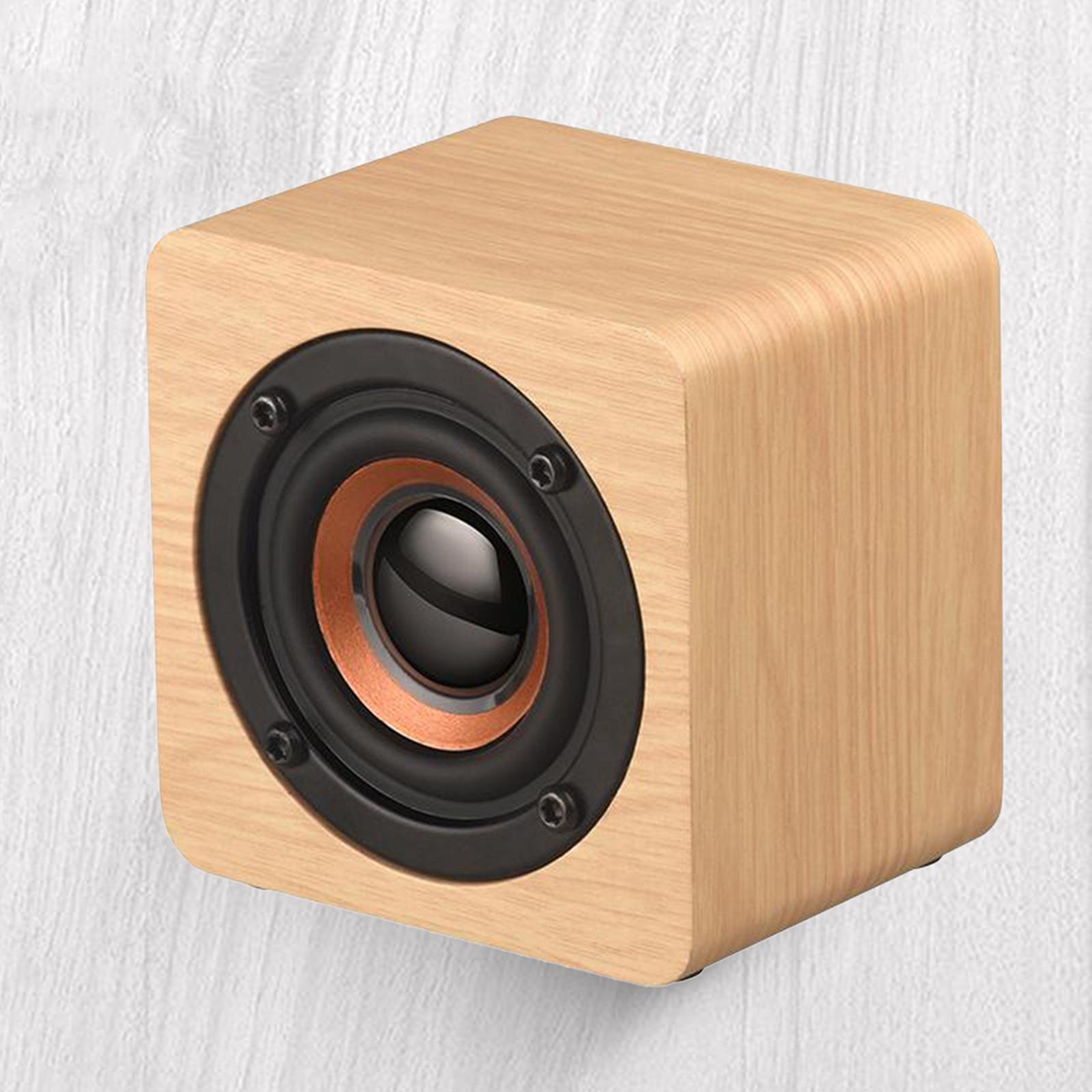 Mini Wooden Bluetooth Multimedia Speaker 1200mAh Battery & Cable