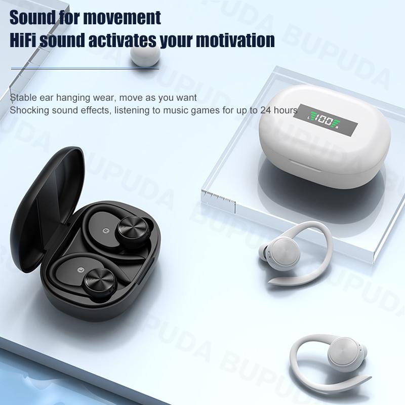 Thể Thao Không Dây Bluetooth Tai Nghe Có Mic IPX5 Chống Nước Móc Tai Bluetooth HiFi Âm Nhạc Stereo Tai Nghe Nhét Tai Dành Cho Điện Thoại
