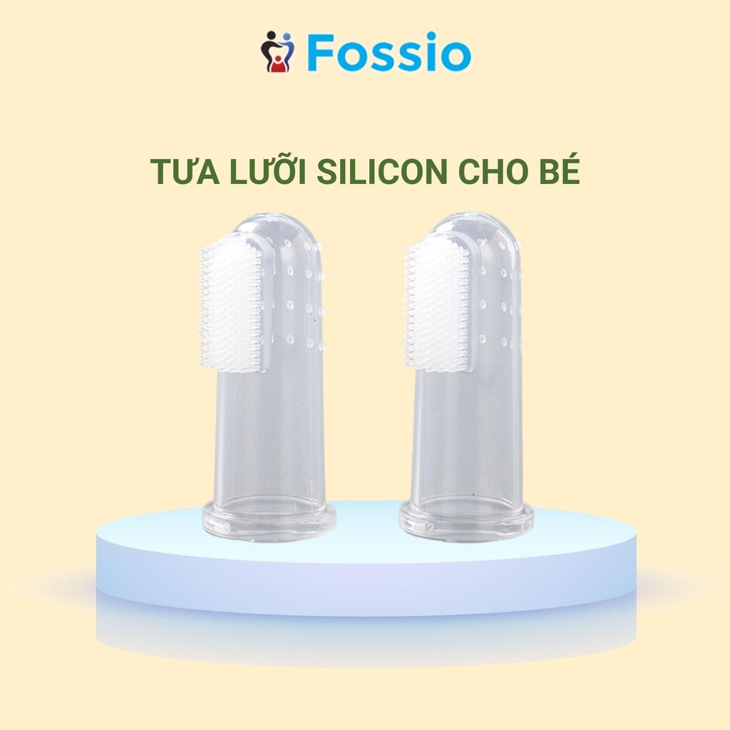 Bàn chải silicon xỏ ngón cho bé, tưa lưỡi làm sạch miệng cho bé từ 0 - 2 tuổi - FOSSIO