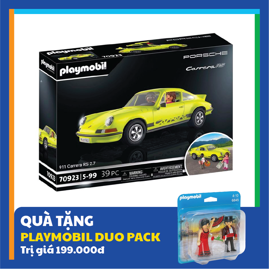 Đồ chơi mô hình Playmobil Xe thể thao Porsche 911 Carrera RS 2,7 1:17 kèm nhân vật 39 pcs