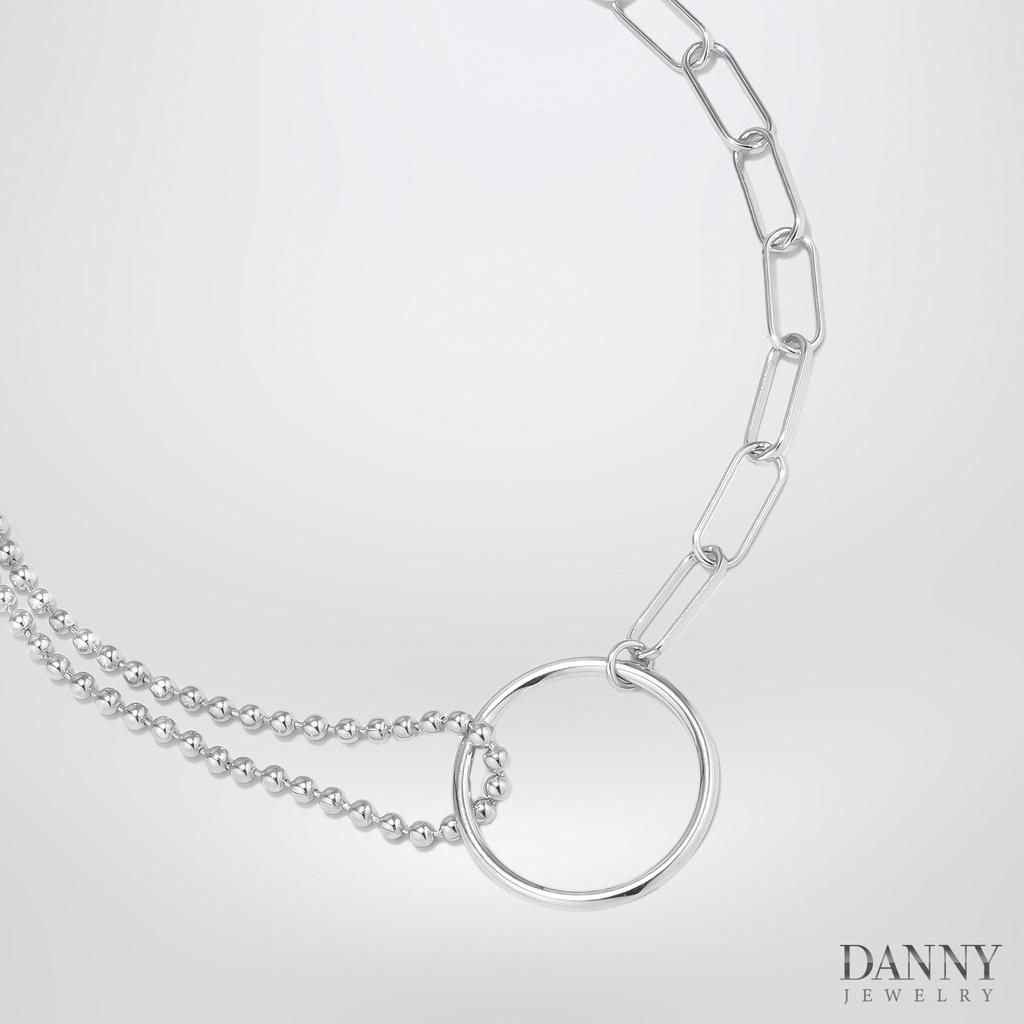 Lắc Tay Danny Jewelry Bạc 925 Xi Rhodium Mắc Xích Hình Tròn LACY352