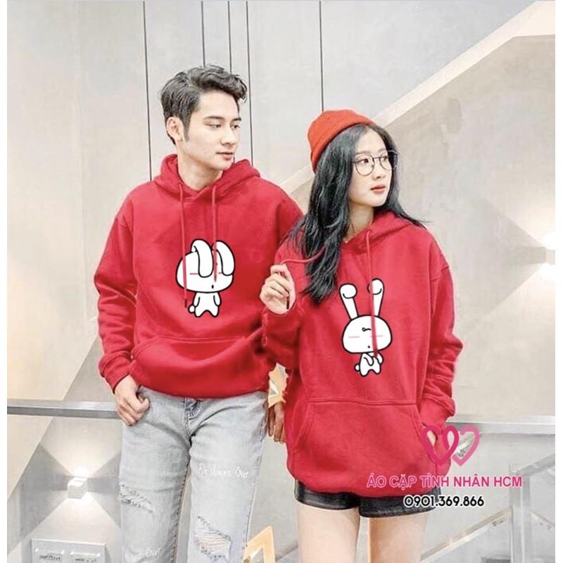 {Có ảnh thật} Áo hoodie đỏ Unisex nam nữ in trang trí