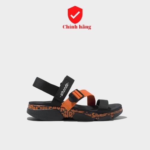 Sandals SHONDO F7 track MONOGRAM vẽ tay cam Nam-Nữ phiên bản đế cao 5CM